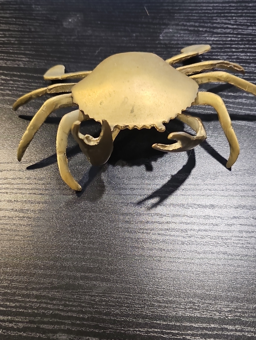 Brass Crab Figurine - Gold Tone Coastal Decor